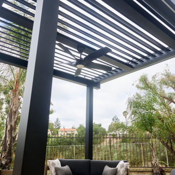 aluminum pergola, louvered pergola, motorized pergola, freestanding pergola, lou