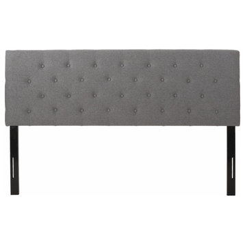 Detroit Contemporary Upholstered King/Cal King Headboard, Charcoal Gray/Black