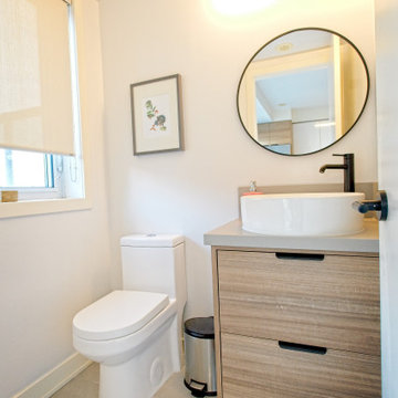 Japandi Minimalist Kitchen and Powder Room
