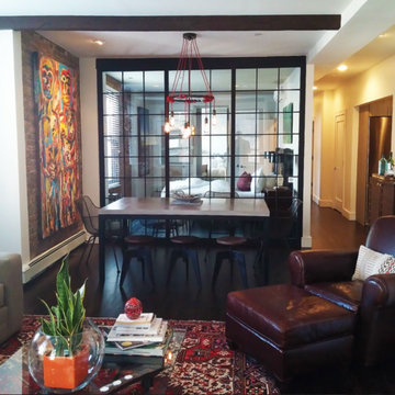 Steel & Glass French Doors Wall Panel