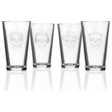 Numbskull Beer Pint Glass 16 Ounce, Set of 4 Glasses