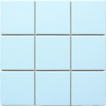 11.75"x11.75" Rae Square Porcelain Mosaic Tile Sheet, Soft Cloud