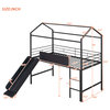 Gewnee Metal Twin House Bed Loft Bed With Slide and Ladder