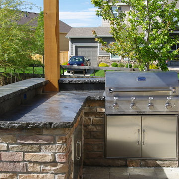 Rustic Outdoor Concrete Countertop Kitchen