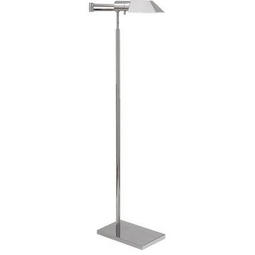 Studio Floor Lamp, 1-Light, Swing Arm, Polished Nickel, 57"H (81134 PN 2FX5Q)