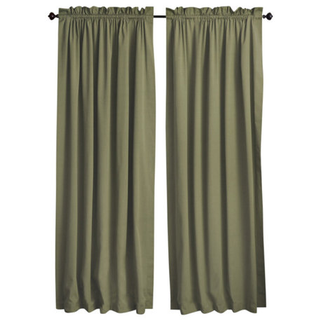 Blazing Needles 108"x52" Twill Curtain Panels, Set of 2, Sage