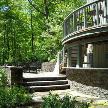 Stone bar under the upper level deck