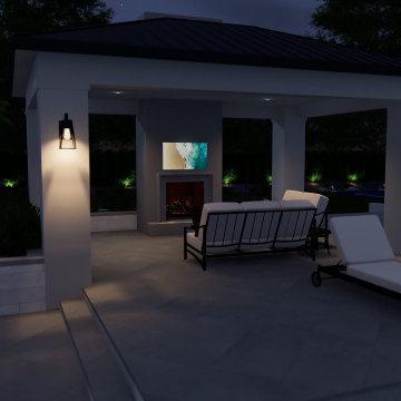 Neutral Estate Pool, Pavillion, Fireplace, Spa, Pickleball, and Garden