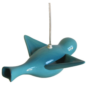 Early Bird Pendant Light, Turquoise, With Plug and Switch