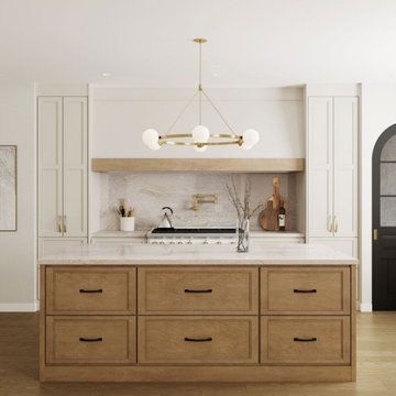Majestic Modern Farmhouse Kitchen with Alcove