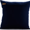 Blue Art Silk Sequins & Beaded Bird Pillows Cover, Birdy Flight, 6. Navy Blue (Silver Magnolia), 24"x24"