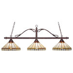 Toltec Lighting - Scroll 3 Light Bar In Bronze, 15" Honey and Brown Mission Tiffany Glass - The beauty of our entire product line is the opportunity to create a look all of your own, as we now offer over 40 glass shade choices, with most being available as an option on every lighting family. So, as you can see, your variations are limitless. It really doesn't matter if your project requires Traditional, Transitional, or Contemporary styling, as our fixtures will fit most any decor.