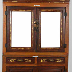 Cabinet with Mirrored Doors & Bone Inlay - Products