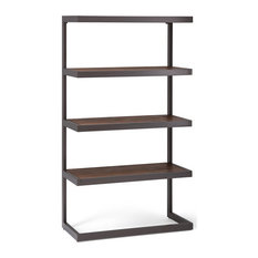 Simpli Home Erina 4 Shelf Bookcase in Rustic Natural Aged Brown