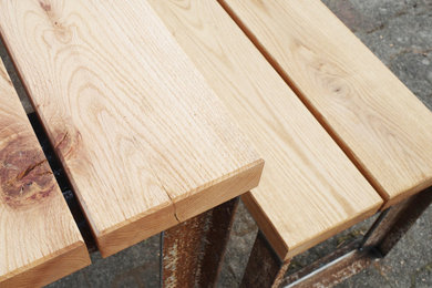 Gartentisch-Set aus Eiche massiv