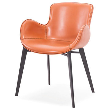 Mattie Modern Cognac Eco-Leather Dining Chair, Set of 2