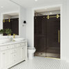 VIGO 72"x74" Elan Frameless Sliding Shower Door, Black/Matte Gold
