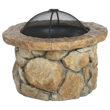 GDF Studio Taylor Outdoor Natural Stone Fire Pit
