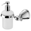 Frosted Glass Soap Dispenser With Polished Chrome Wall Mount and Hand Pump
