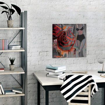 "Beach Ambience" Painting Print on Wrapped Canvas