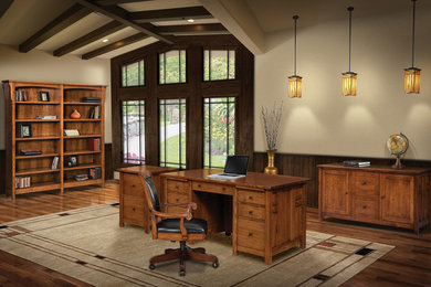 Design ideas for an arts and crafts home office in Minneapolis.