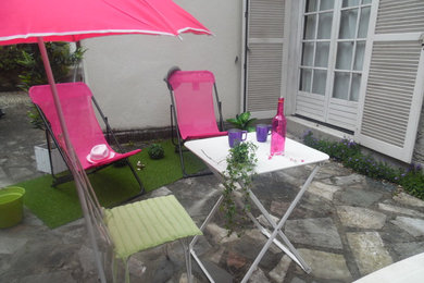 Inspiration pour une terrasse rustique.