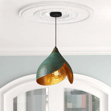 Oxidized Copper Patina Pendant Light