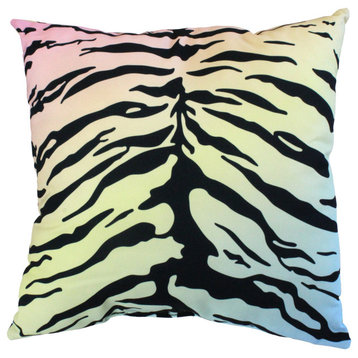 Tiger Print Decorative Pillow, 16x16, Pastel Gradient
