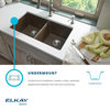 ELGDULB3322GS0 Quartz Classic 33" Undermount Sink with Aqua Divide, Greystone