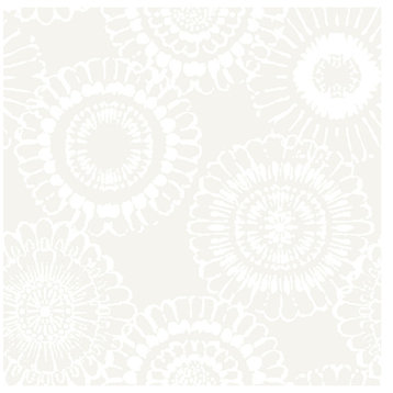 Sonnet Platinum Floral Wallpaper, Swatch