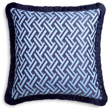 Dark Blue Fringed Cushion | Eichholtz Doris, Large