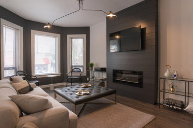 Living room - modern living room idea in Chicago