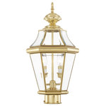 Livex Lighting - Livex Lighting Georgetown 2 Light Polished Brass Medium Outdoor Post Top Lantern - The Georgetown looks to add regal elegance to your home with a line of lighting that embodies classic design for those who only want the finest. Using the highest quality materials available, the Georgetown begins with solid brass so that each fixture not only looks fantastic, but provides a fit and finish that will last for years as well.