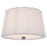 Hudson Valley Lighting - Humphrey, Two Light Semi Flush, Polished Nickel Finish, White Faux Silk Shade - Swathing Humphrey's unique shade in soft white fabric creates an intricate, fresh design. The smooth expanse of material provides a soothing counterpoint to the collection's subtle details. Humphrey's cast metal canopies and finials match the shade's elaborate shape and give the design aesthetic unity.