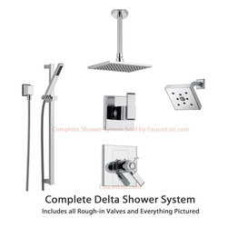 Delta Arzo Collection Chrome Finish Custom Shower System SS17T8691 - Showerheads And Body Sprays