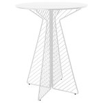 Bend Goods - Cafe Pub Table, White - The Cafe Bar Table is Bend's take on the classic two-top dining table popular in Parisian cafes. Like its predecessor, the Cafe Bar Table is the perfect wire bar table for compact dining spaces both residential and commercial alike. No matter where it's placed, this table will have friends and guests coming back for more!