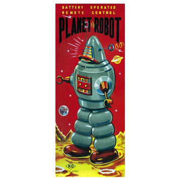 "Planet Robot" Digital Paper Print by Retrobot, 16"x38"
