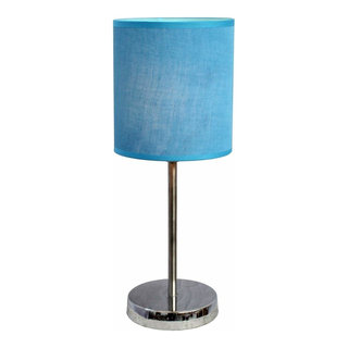Round Prism Mini Table Lamp With Matching Fabric Shade Black