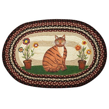 Op 344 Folk Art Cat Oval Patch 20"X30"