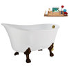 51'' Streamline NAA372ORB-GLD Soaking Clawfoot Tub and Tray with External Drain