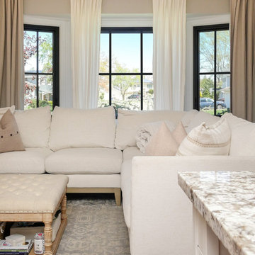 Bay Window in Stylish Living Room - Renewal by Andersen New Jersey / NYC