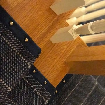 Indigo Stair Runner with Nail Heads