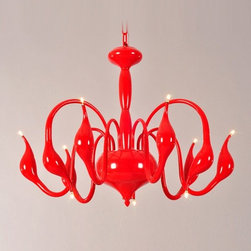 Living Room Red 9 Head French Country Chandeliers - Chandeliers