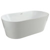 Laguna Modern Freestanding Acrylic Bathtub, White, 67"