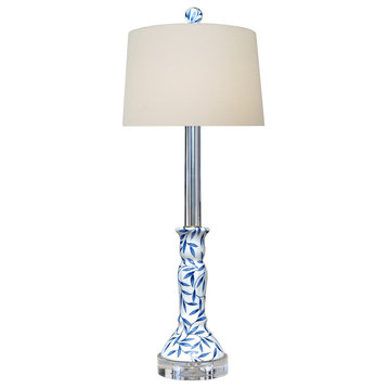 Blue and White Buffet Table Lamp