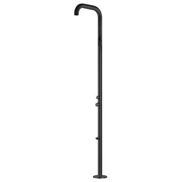 PULSAR 13 Outdoor Shower 316 Stainless Steel with Foot Wash, Matte Black