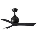 Matthews Fan - Irene-3, Ceiling Fan, Matte Black Finish/Matte Black Blades, 42" - Cutting a figure like no other, the Irene-3 is rustic, yet strikingly modern design that transforms the look of any space it inhabits. Lauded by designers for how the solid wooden blades are neatly joined, this indoor ceiling fan makes your space feel cooler and more comfortable. The globe-shaped body makes the style more personable, and even helps uphold that signature minimal profile. As the original model that started the line, the Irene-3 brings a warm and natural feel to any modern home.