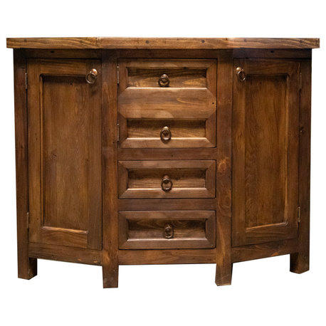 Bellevue Reclaimed Corner Vanity, Brown, 42x27x36