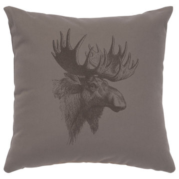 Image Pillow 16x16 Moose Profile Cotton Chrome
