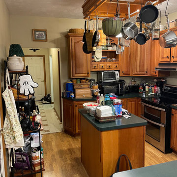 Cherry Cabinets with Pecan Stained Finish, Windemere Quartz Countertops